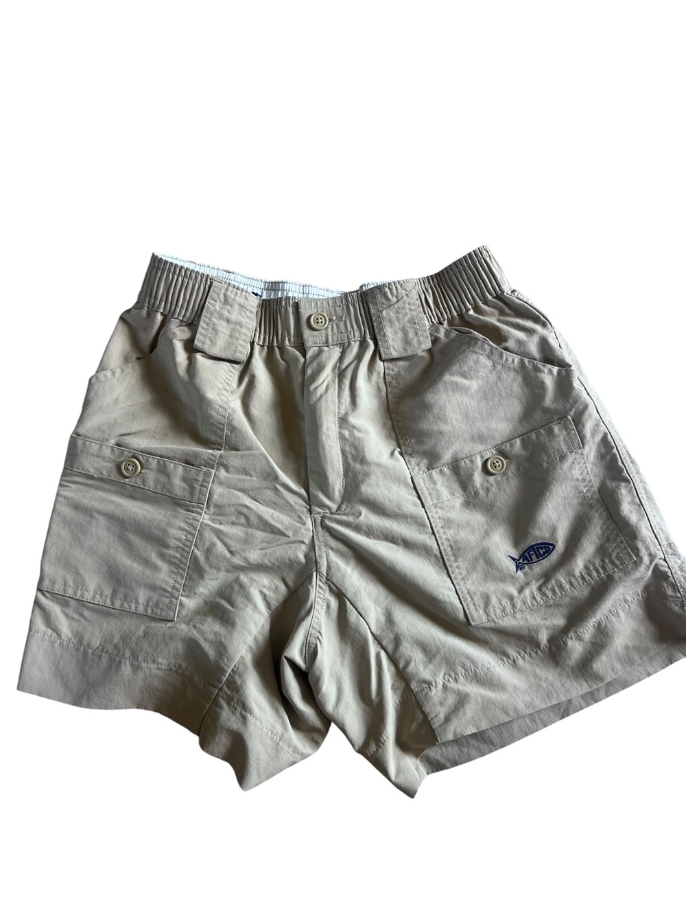 AFTCO Light Tan Cargo Shorts with Pocket Logo